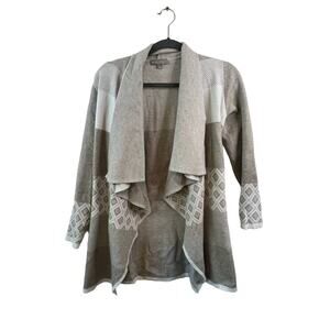 Evolution by Cyrus Beige Open Front Cardigan Size Small